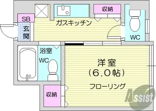 ベルソーレ北目町【7階】の間取り