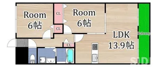 コモドガーデンヤマイチ【6階】の間取り