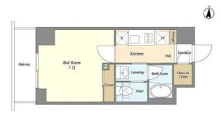 バウスフラッツ住吉【3階】の間取り