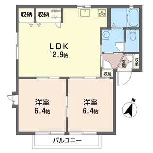 コーポ・ワセイ B【1階】の間取り