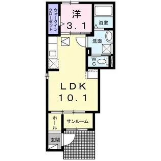 カーサ・コスメーア【1階】の間取り