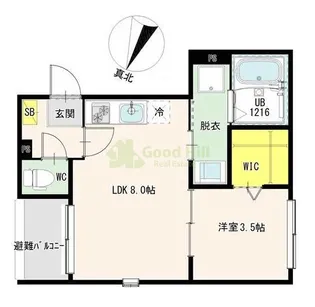 DiiRA下新庄【2階】の間取り