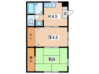 エルハイツ三春台【1階】の間取り