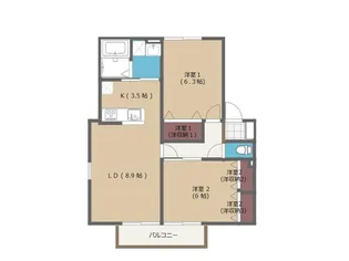 グリーンヒルズC【2階】の間取り