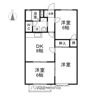 ベルビー三本柳【2階】の間取り