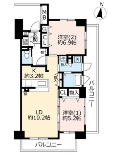 URアートヒル高根台【4階】の間取り