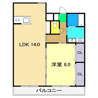 ハイツ六泉寺【3階】の間取り