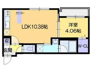 ラ・シュエット桑園【4階】の間取り