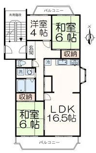 エステート豊ヶ丘【5階】の間取り