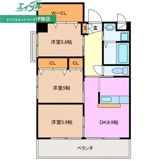 プライムタウン【6階】の間取り