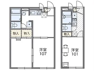 レオパレスWakamizu 3【3階】の間取り