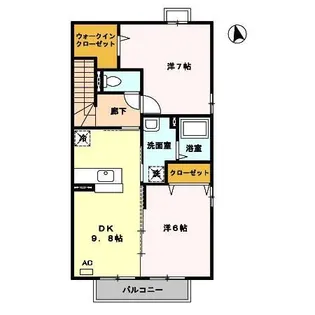 クレール吉野【2階】の間取り
