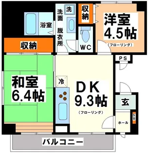 ミディエクレール【4階】の間取り