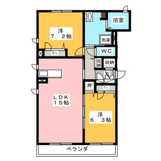 グランシャリオ岐阜【1階】の間取り