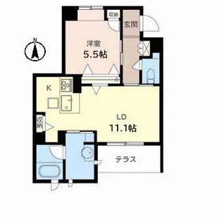 ブランエ 別院【1階】の間取り