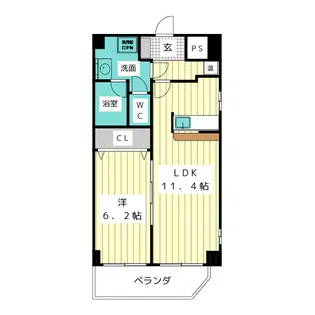 ON Deuxfle KAWANA オーエヌデュフレカワナ【3階】の間取り