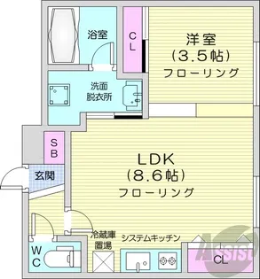 プエンテ豊平【2階】の間取り