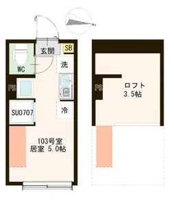 ハーモニーテラス白鷺ケー【1階】の間取り