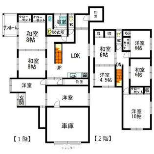 青森県青森市大字瀬戸子字磯田【一戸建】の間取り