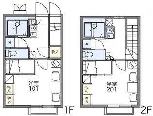 レオパレスライジング・サン【2階】の間取り