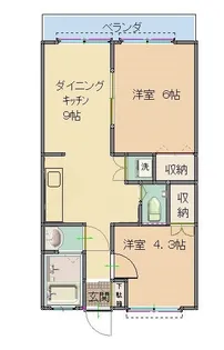 サンハイツ【1階】の間取り