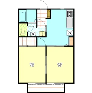 シャーロットタウンB【1階】の間取り