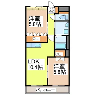 エクセレント桜マンション【3階】の間取り