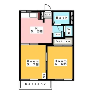 サングリーンハイツ【2階】の間取り