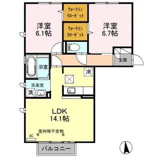 メロディア【1階】の間取り