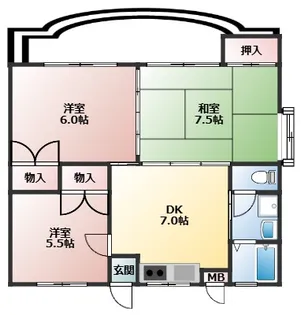コーポ亀仙人【4階】の間取り