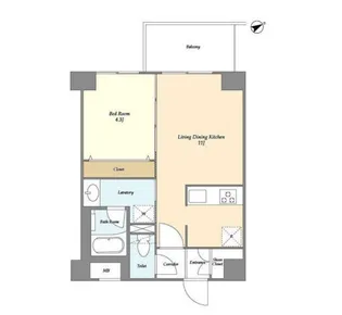 1LDKの間取り画像