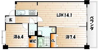 ルワージュ八幡駅前II【8階】の間取り