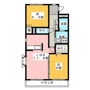 グランドヒルズ神の倉II【2階】の間取り