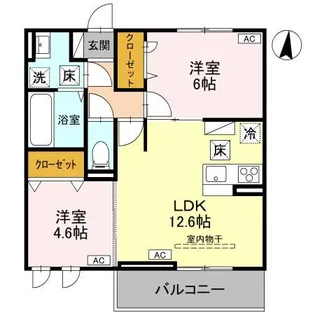 埼玉県さいたま市中央区大戸1【アパート】の間取り