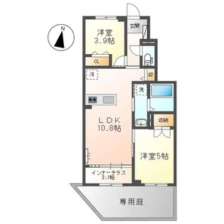 サントゥ【1階】の間取り