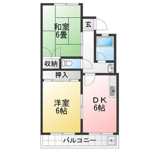 屋根星ハイツ【1階】の間取り
