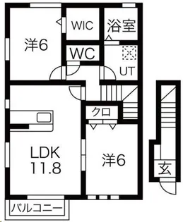 アクアコート B棟【2階】の間取り