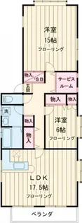 メゾンドゥ国立【2階】の間取り