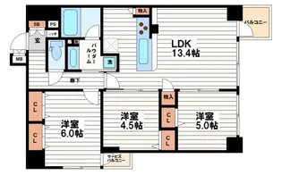 プレサンスロジェ心斎橋【5階】の間取り