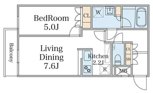 エクセルシオール目黒三田【2階】の間取り