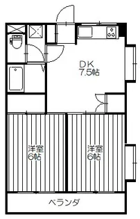 第二ドリームハイツ206【2階】の間取り