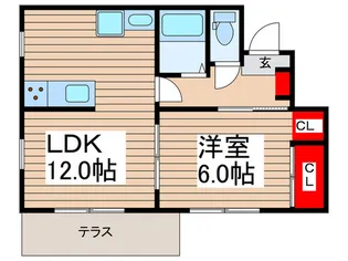 クイ-ンズパ-ク【1階】の間取り