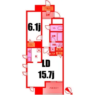 神奈川県横浜市中区山下町【マンション】の間取り