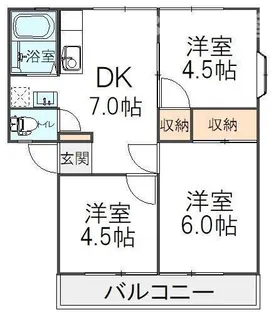 シミズハイツA棟【2階】の間取り