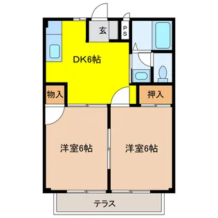 岐阜県大垣市島里2【アパート】の間取り