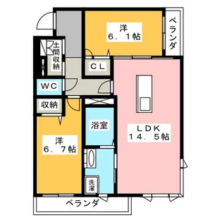 ロワール公文【2階】の間取り