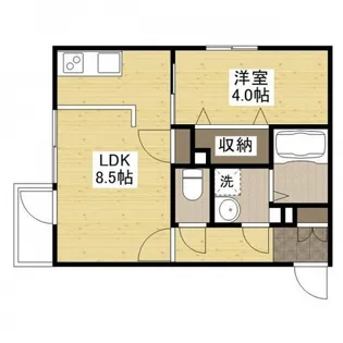 月光江波本町 あすなろ【2階】の間取り