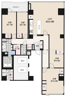 アマックス横浜【14階】の間取り