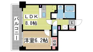 アドバンス三宮IIIリンクス【11階】の間取り