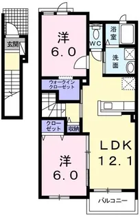 カーサ・サンパティークII【2階】の間取り